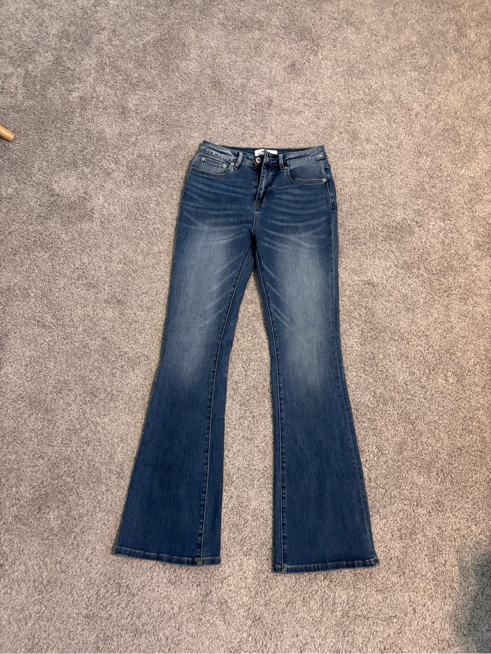Dark Wash Flare Jeans - High-Rise Wide Leg